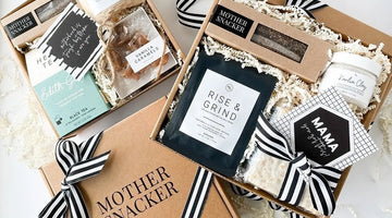 Gift box filled with self care essentials for busy moms