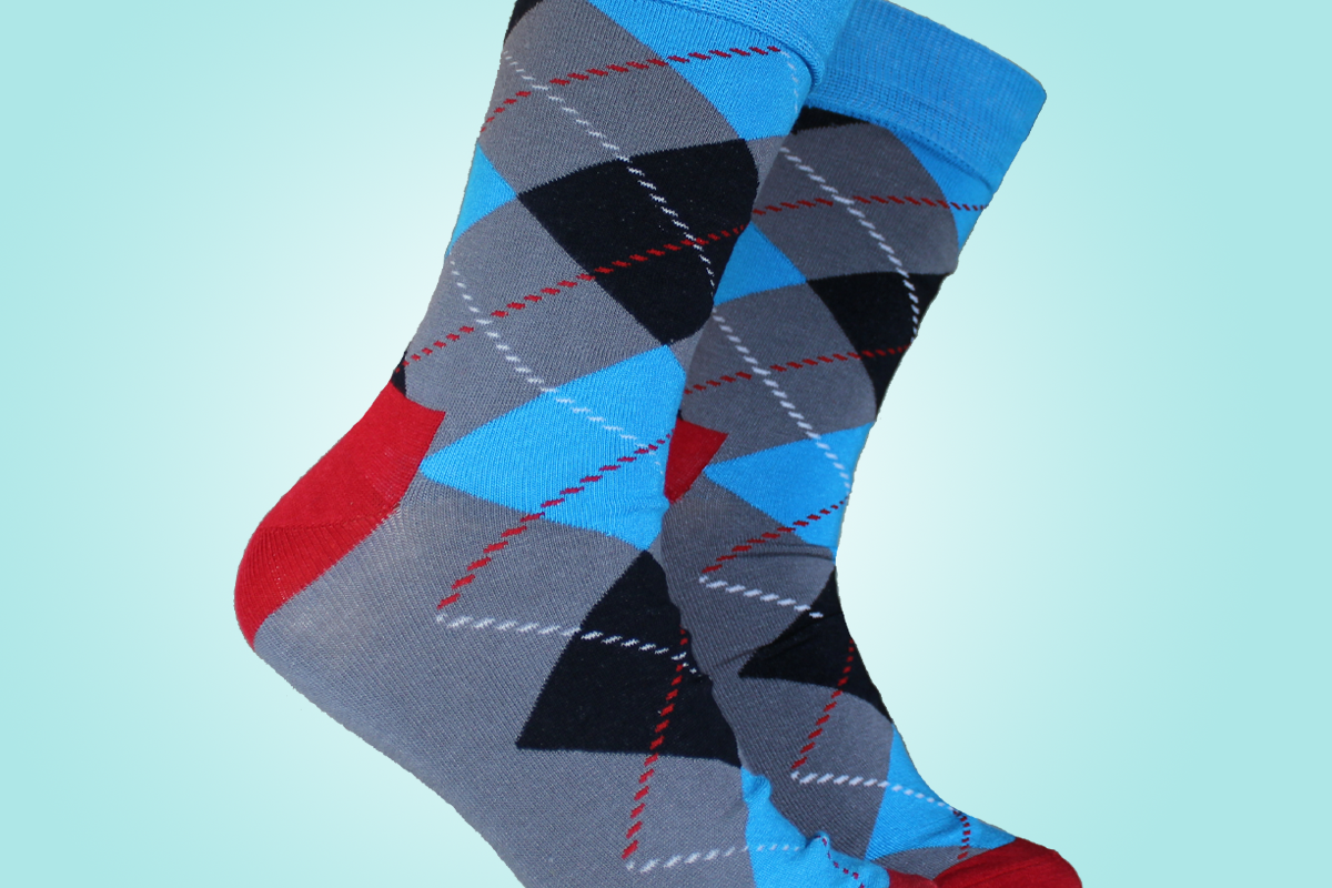 Argyle Gray Sock - Men's