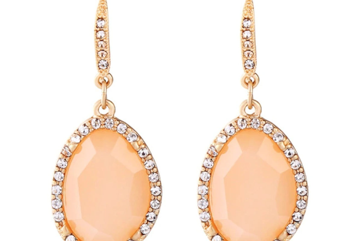 Classy Peach Dangly Earrings