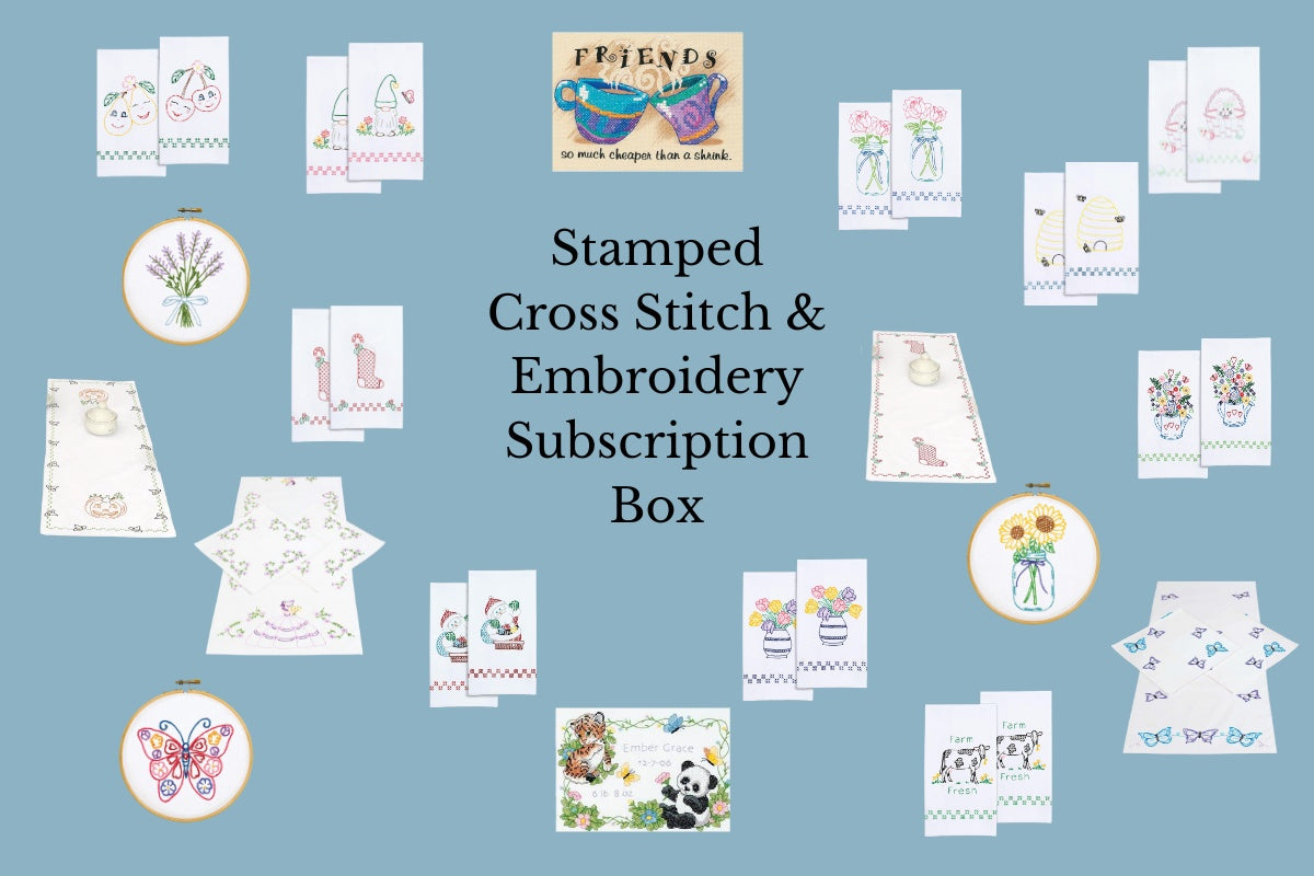 DIY Stamped Cross Stitch & Embroidery of the Month Sewing Surprises Box