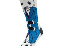 Dignified Reflective Panda Wearing a Suit Socks (Men's Sized)