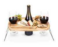 Date Night Portable Baltic Birch Picnic Wine Table