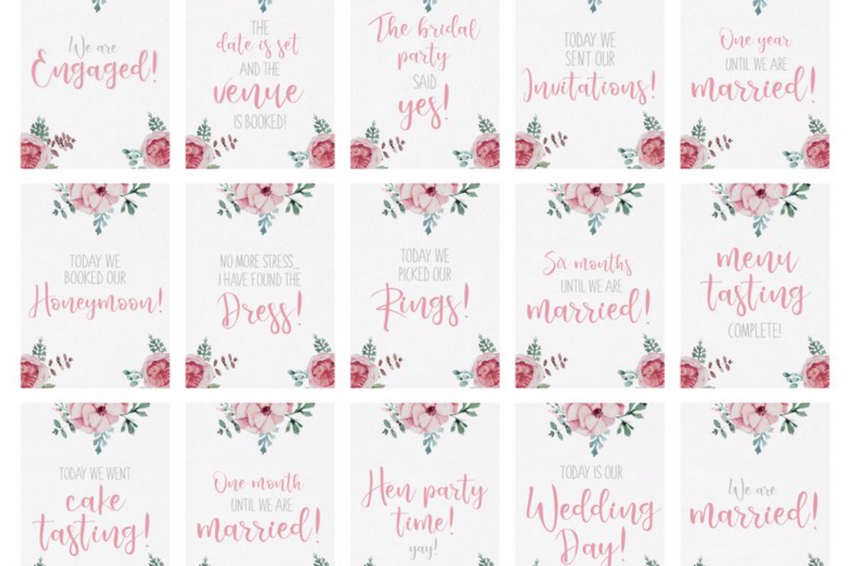 Wedding Milestone Cards