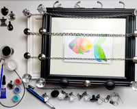 Gorgeous Wood Jewelry Frame with Bonus Necklace-Making Art Kit