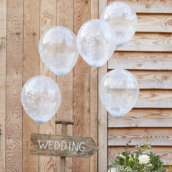 White Confetti Balloons