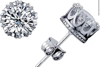 ROYAL ♡  925 Sterling Silver AAA Cubic Zirconia Diamond Stud Earrings