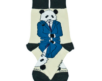 Dignified Reflective Panda Wearing a Suit Socks (Men's Sized)