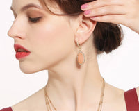 Classy Peach Dangly Earrings