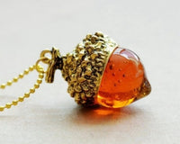 Glass Acorn Necklace