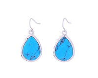 Blue Marble Drop Earrings