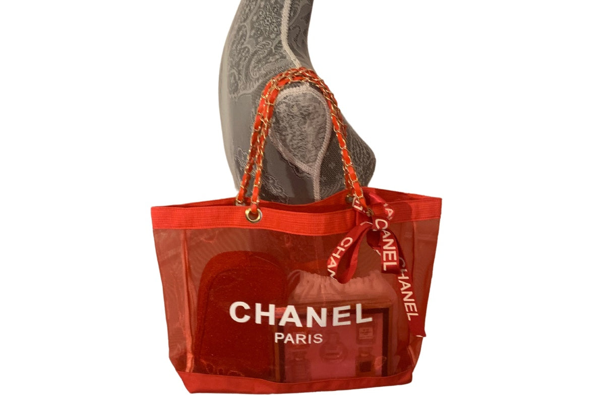 Chanel vip gift mesh tote bag on sale