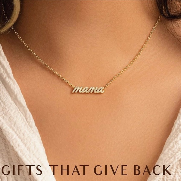 Sparkling 14k Gold ‘Momma’ Necklace - A Gift That Shows Mom You Care