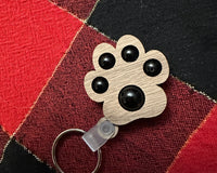 Paw Print Fidget Keychain- Walnut and Semi-Precious Jasper