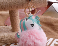 Faux Fur Unicorn Fluff Keychain