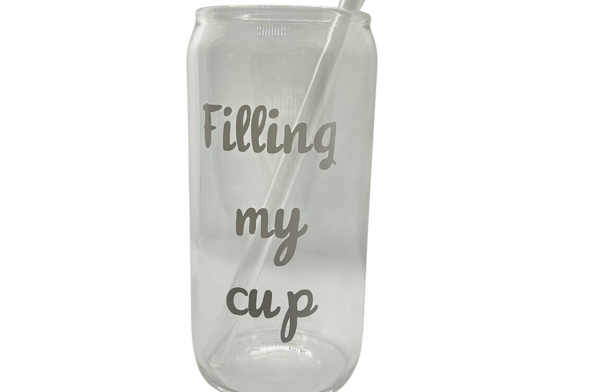 "Filling My Cup" w/ Glass Straw