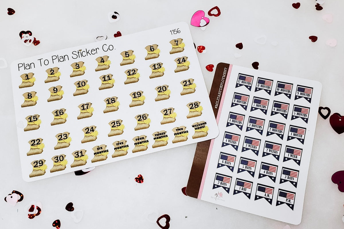 Deployment Countdown Planner Stickers