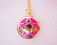 Sailor Moon Brooch Pocket Watch - Pink