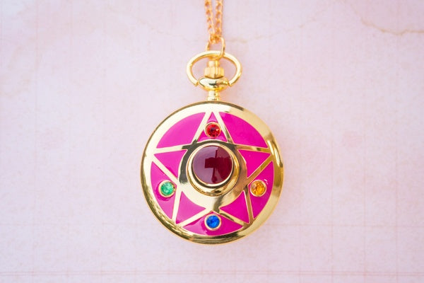 Sailor Moon Brooch Pocket Watch - Pink