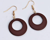 Hollow Circle Dangly Earrings