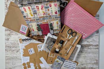 Torn Paper Art Craft Box with Tool Kit