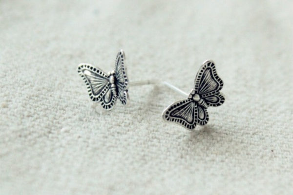 Dainty Sterling Silver Butterfly Earrings