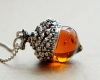 Glass Acorn Necklace