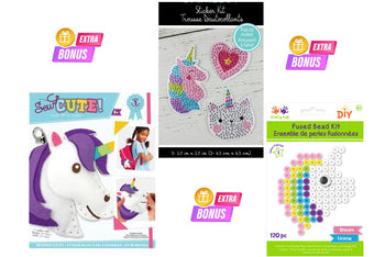 Kids Level 1 - Stamped Cross Stitch & Simple Felt - Craft Subscription Box (Recommended Age 6+).