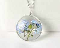 Glass-Encased Dried Flower Necklace