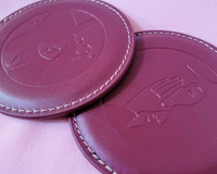 Wicked Broadway Musical inspired Glinda Elphaba Debossed Leather Coasters