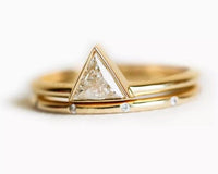 >> Almost Sold Out << MADALENA Geometric AAA CZ  2 Rings Gift SET