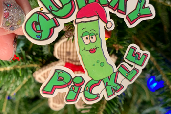 Quirky Pickle Santa Sticker Set of 3 (Waterproof)