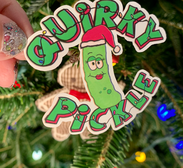 Quirky Pickle Santa Sticker Set of 3 (Waterproof)