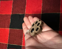 Paw Print Fidget Keychain- Walnut and Semi-Precious Jasper