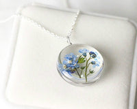 Glass-Encased Dried Flower Necklace