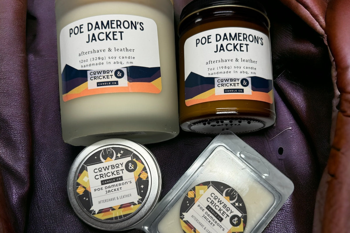 Poe Dameron's Jacket Soy Candles and Melts - Aftershave & Leather - Space Adventure Inspired