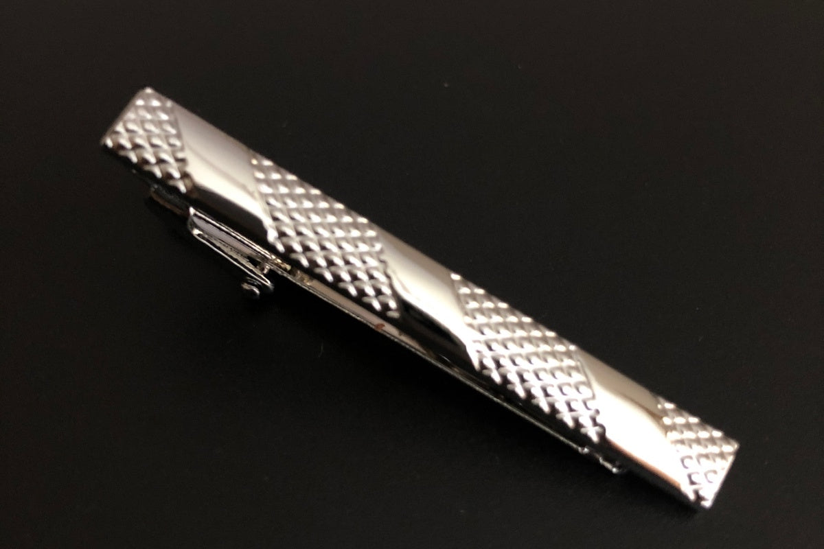 2" Tie Bar - Striped Metal