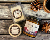 Devil's Trap Candles and Melts - Firewood, Musk, & Salt - Supernatural Inspired