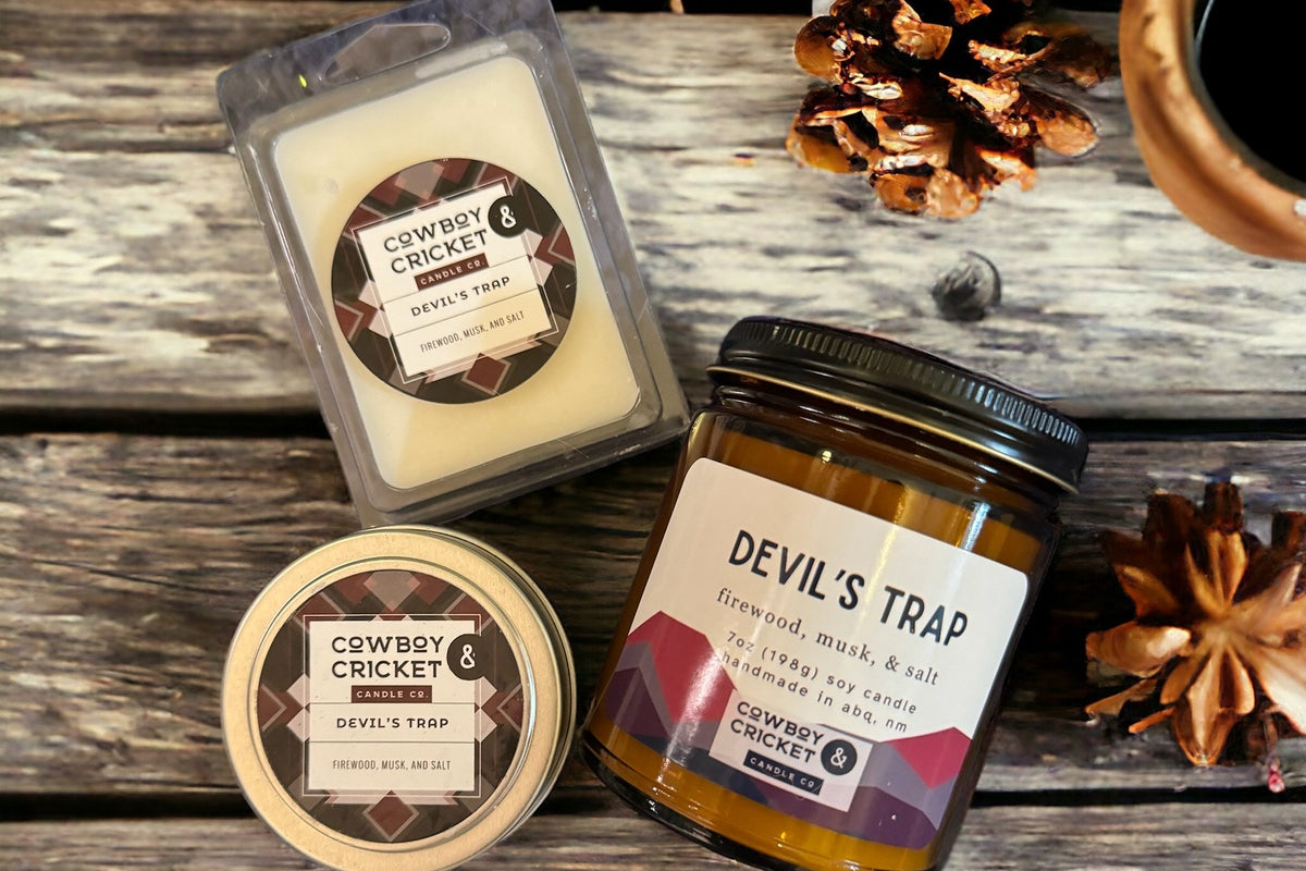 Devil's Trap Candles and Melts - Firewood, Musk, & Salt - Supernatural Inspired