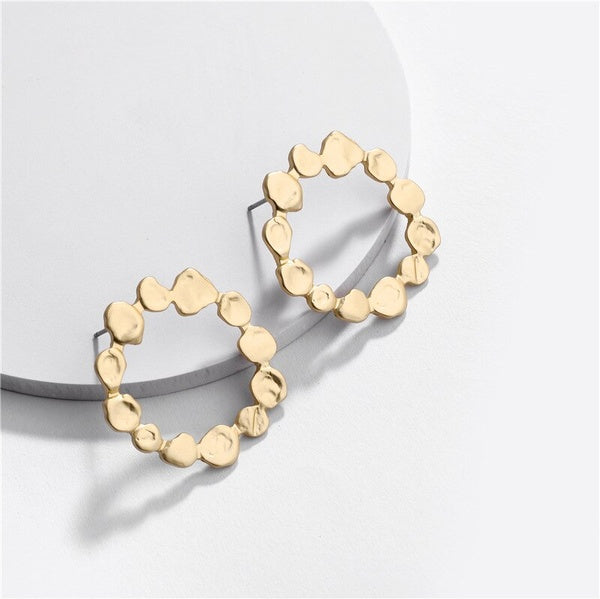 Unique Gold Drop Hoop Earrings