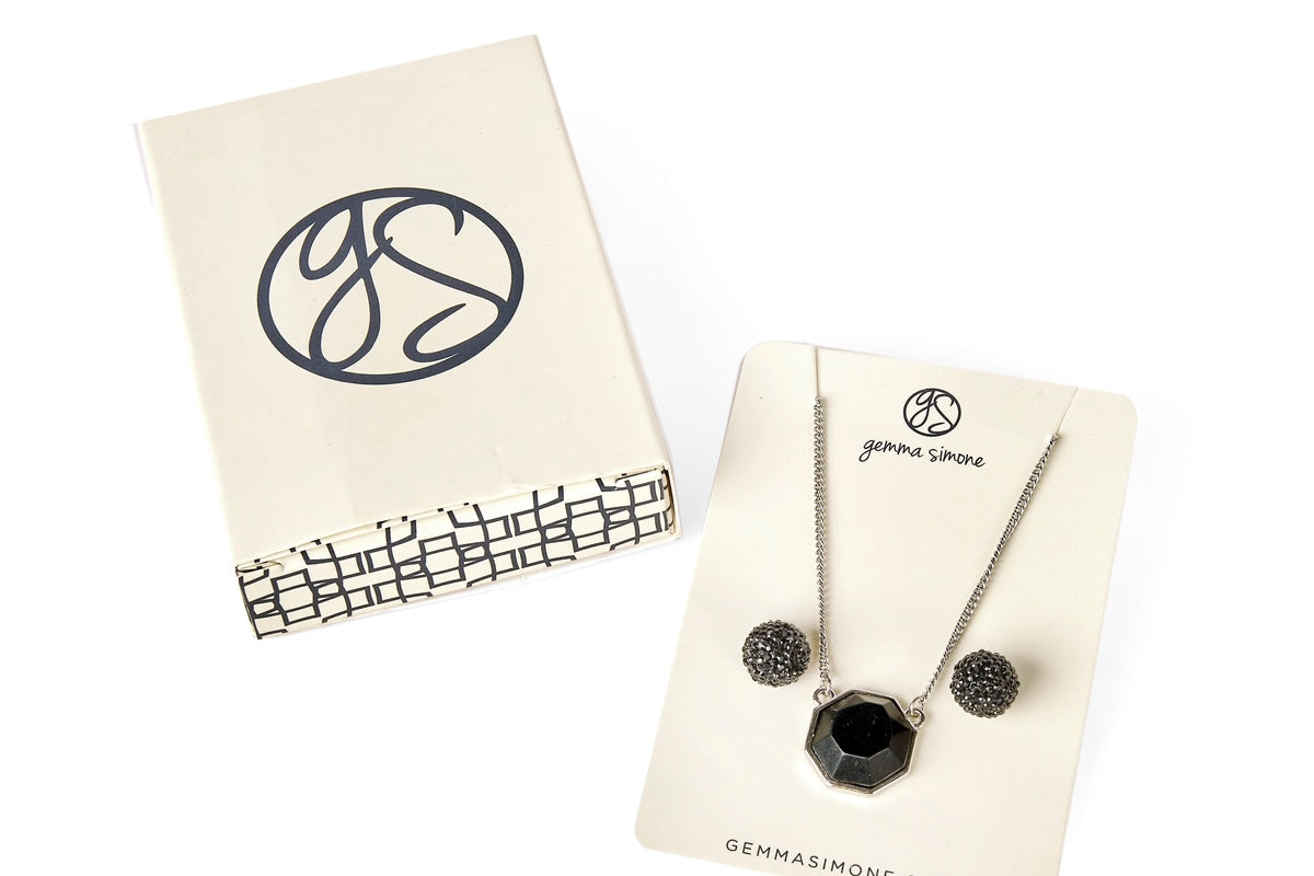 Gemma Simone Demi Silver Necklace + Earrings Set