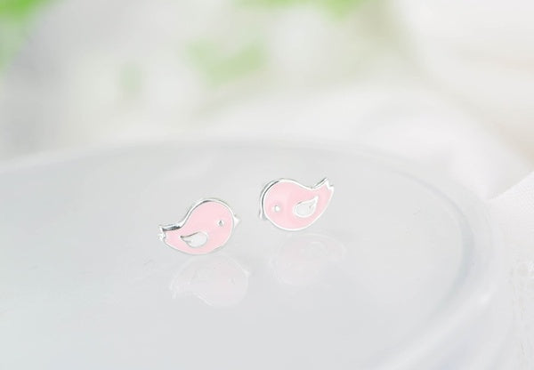 Sterling Silver Dainty Bird Studs