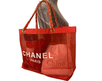 Red Mesh Chanel VIP Tote