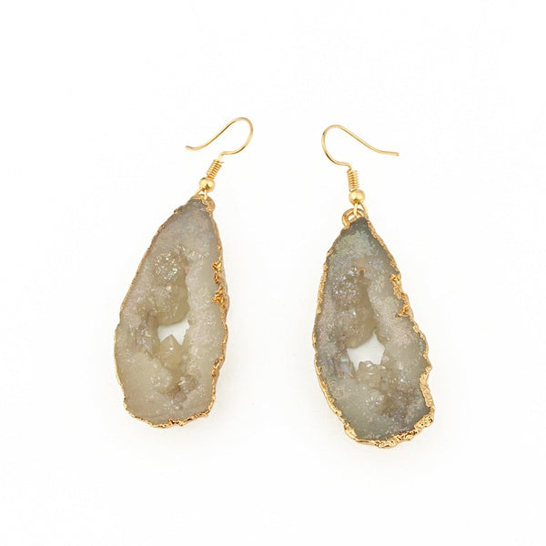 Large Grey Geo Dangly Earrings