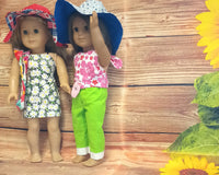 Doll outfit with accessories; hats, bags, backpacks, head bands, cover-ups, & more... (will fit AG, OG, Journey & more 18" dolls)