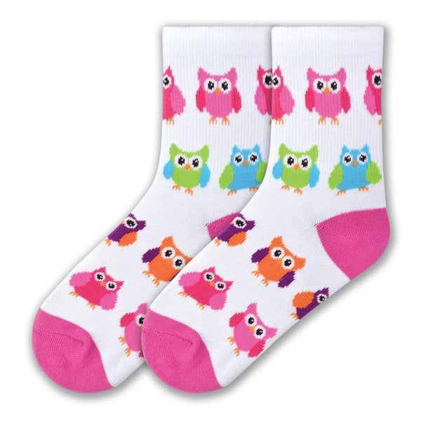 Girl's Colorful Owls Crew