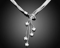 LOVE 925 Sterling Silver Lariat Layered Necklace