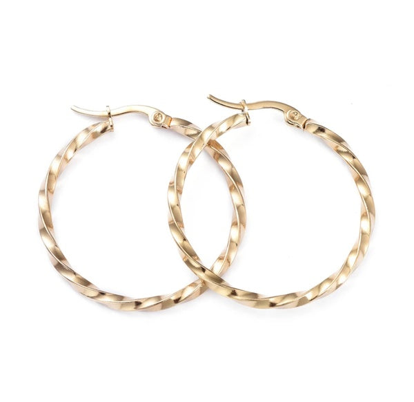 CATALINA Twist Hoops 18K Gold Plated