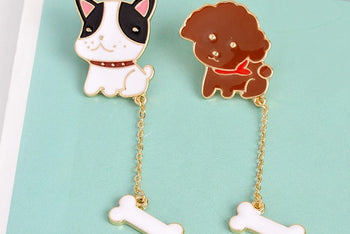 Dogs + Bone Chain Pin