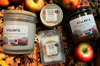 Atalanta Soy Candles and Melts - Golden Apple Orchards, Peach, & Barley Grass - Mythology Inspired