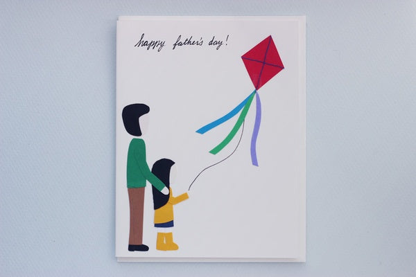 Father's Day greeting card - kite-flying by Chelleline Cards